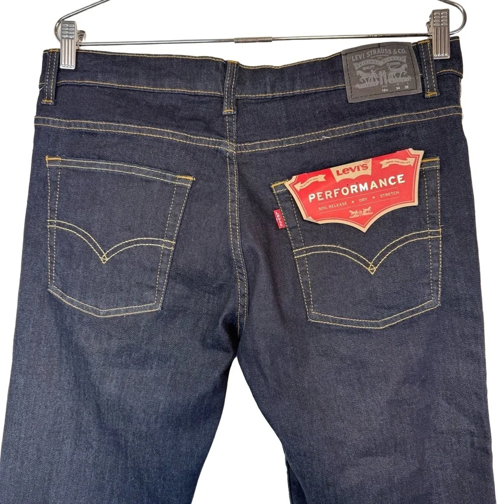 Levi's 511 Jeans Boys 16H W34 L28 Dark Wash Slim Performance Stretch (NWT)